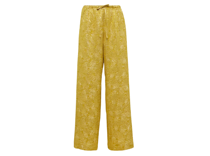 DRIES VAN NOTEN*魅力を引き立てる*puvis bis ロングパンツ Dries Van Noten Gold Wide Leg Pants – Six & Sutton