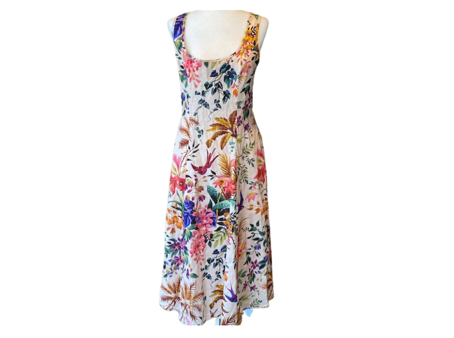 ZIMMERMANN Tropicana Cutout Linen Midi Dress Six & Sutton ZIMMERMANN Tropicana Cutout Linen Midi Dress Six & Sutton