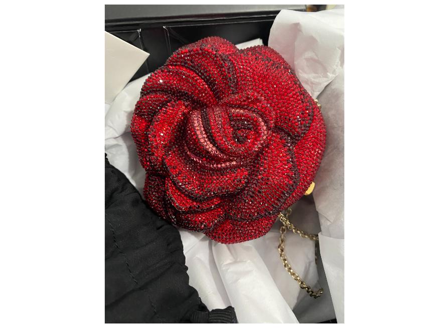 Judith Leiber Rose American Beauty Minaudiere Clutch Bag – Six