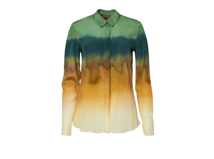 Altuzarra Silk Tie-Dye Button Front Top