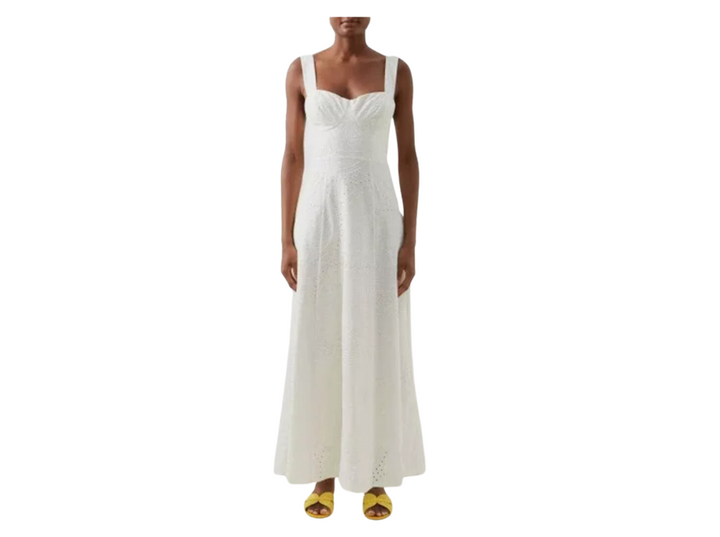 Emporio Sirenuse Azzurra Cutout Broderie Anglaise Dress Coverup