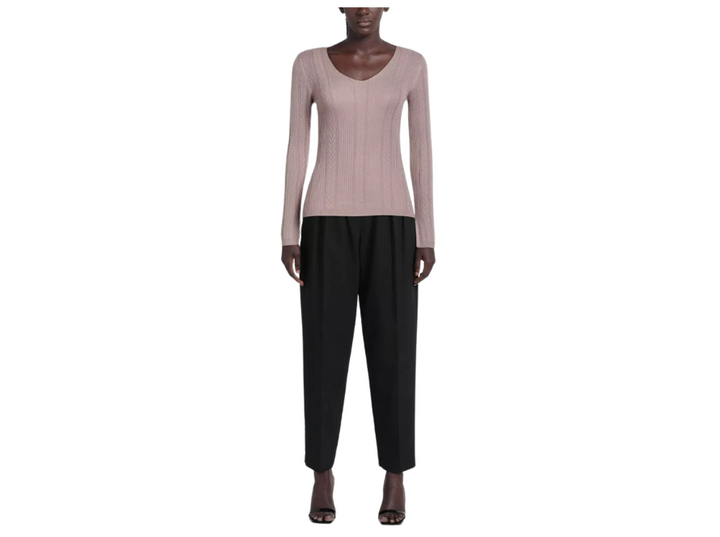 ETRO Milano Blush Pink Silk Blend Ribbed Sweater