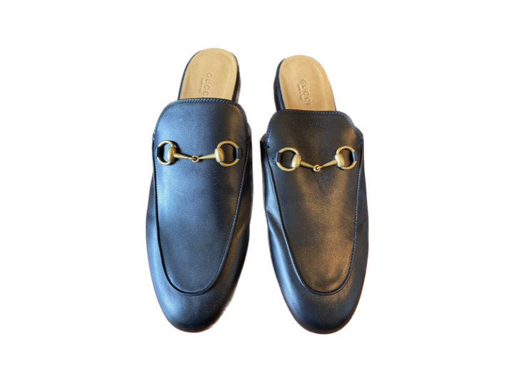 Gucci Princeton Leather Horsebit Slipper Mules