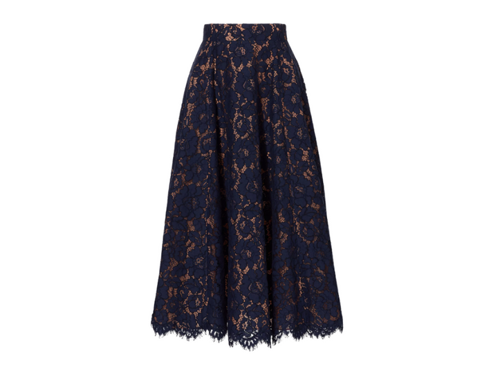 Michael Kors Collection Floral Lace Circle Skirt