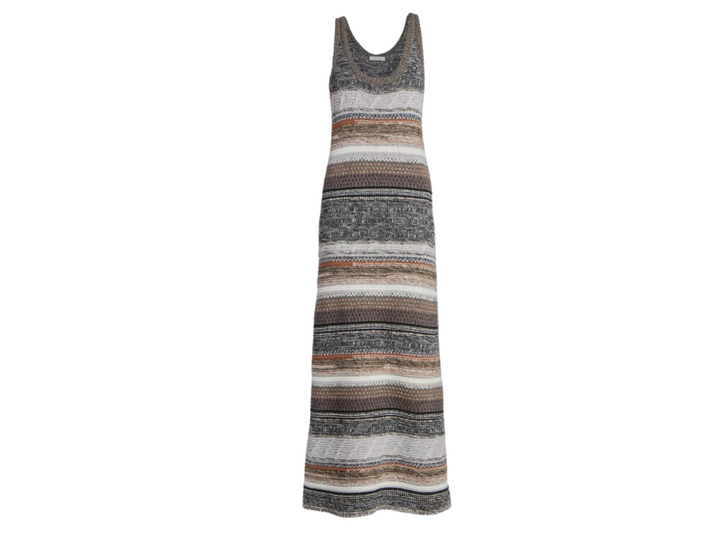 Chloe Striped Knit Color Blocked Grey Maxi Dress Six & Sutton Chloe Striped Knit Color Blocked Grey Maxi Dress Six & Sutton