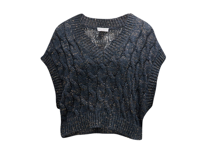 Brunello Cucinelli Cable Sequin Sweater Vest