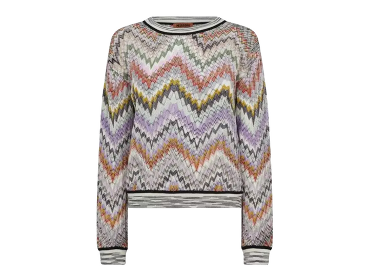 Missoni Multicolor Zig Zag Knit Sweater