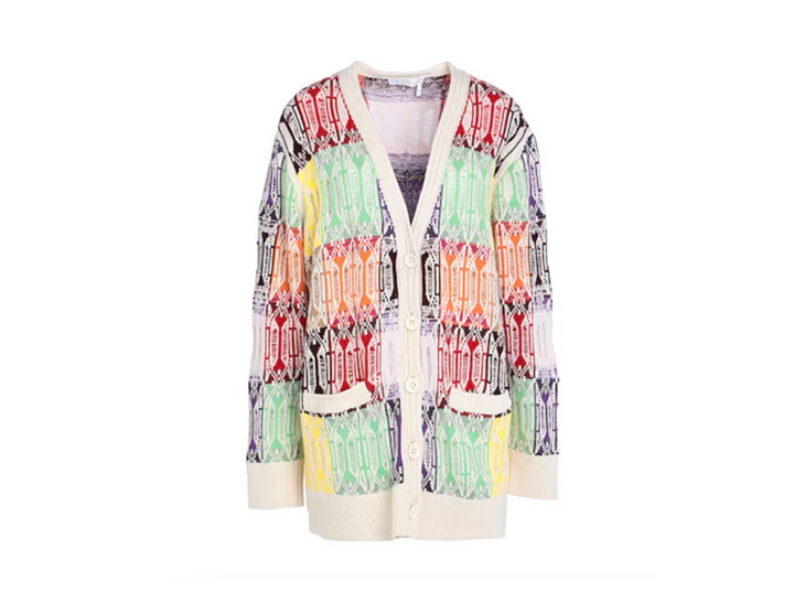 Chloe Art Deco Colorblock Cardigan Sweater