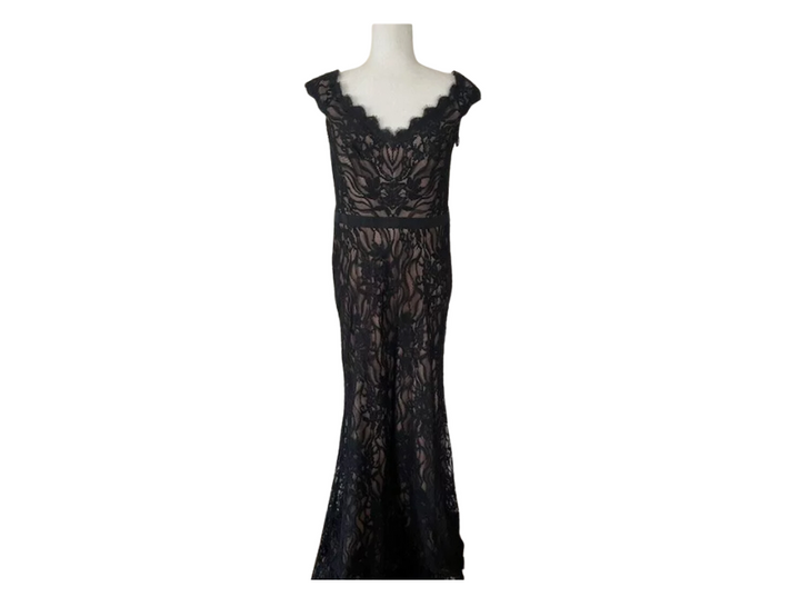 Tadashi Shoji Black Lace Maxi Dress