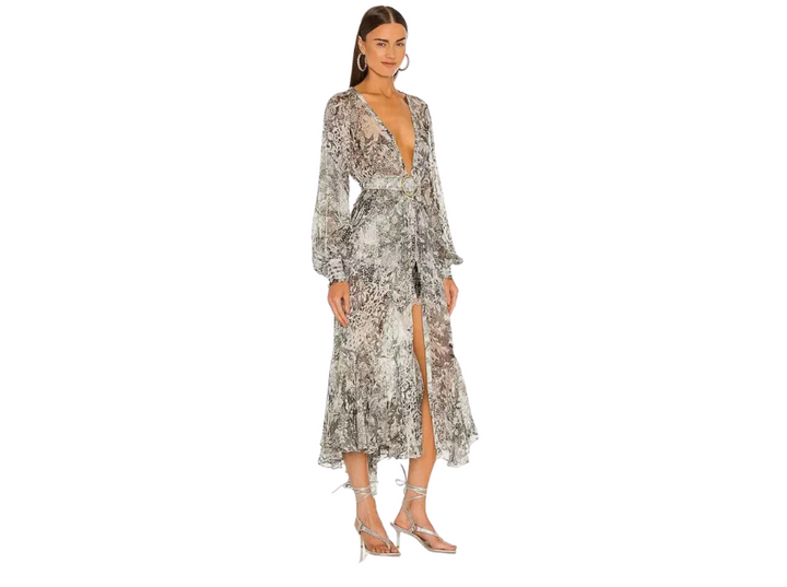 Rococo Sand Metallic Kaftan Dress