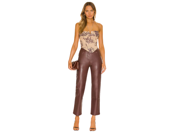 Miaou Chocolate Brown Junior Vegan Leather Pants