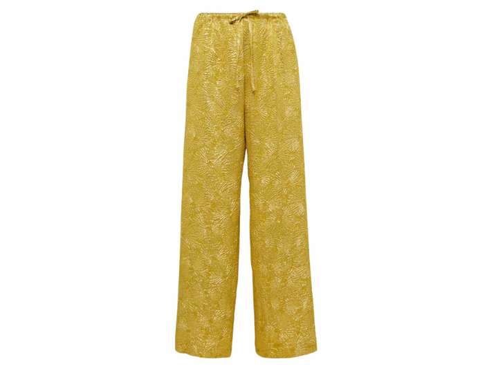 Dries Van Noten Gold Wide Leg Pants