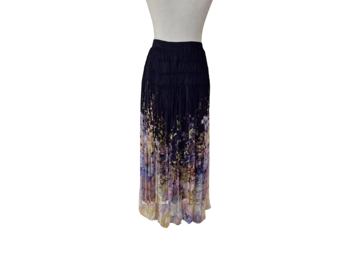 Zimmermann "Rhythmic" Floral Chiffon Pleated Skirt