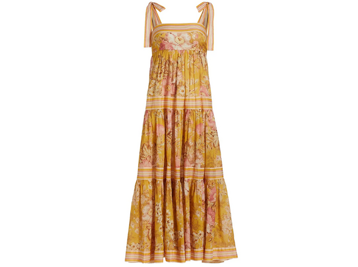 Zimmermann Yellow and Rose Floral Maxi Dress