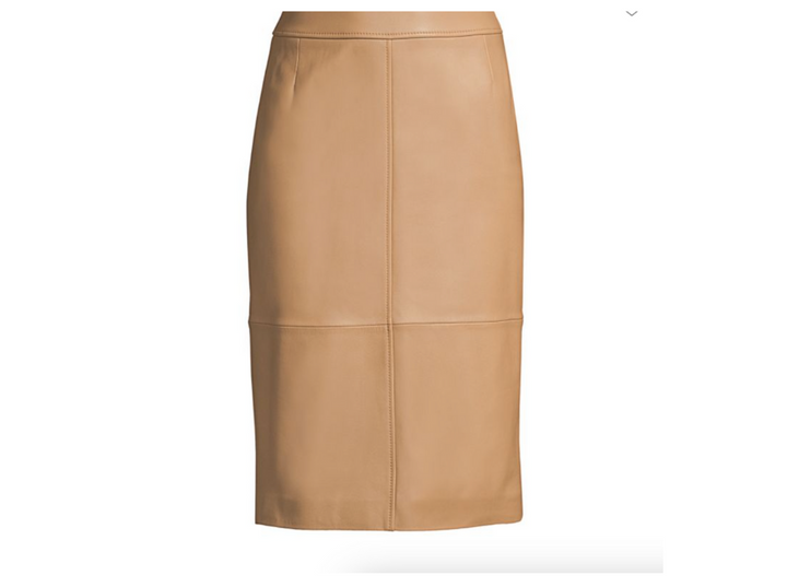 BOSS Selrita Lamb Leather Pencil Skirt