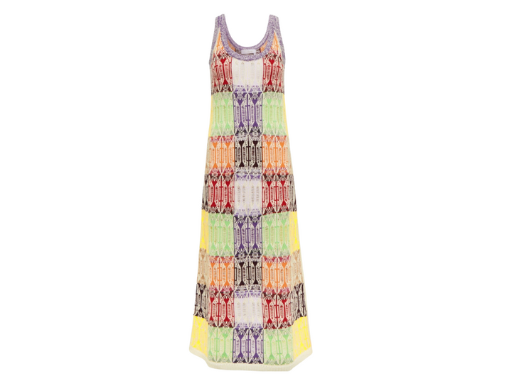 Chloé Art Deco Scoop Neck Midi Dress