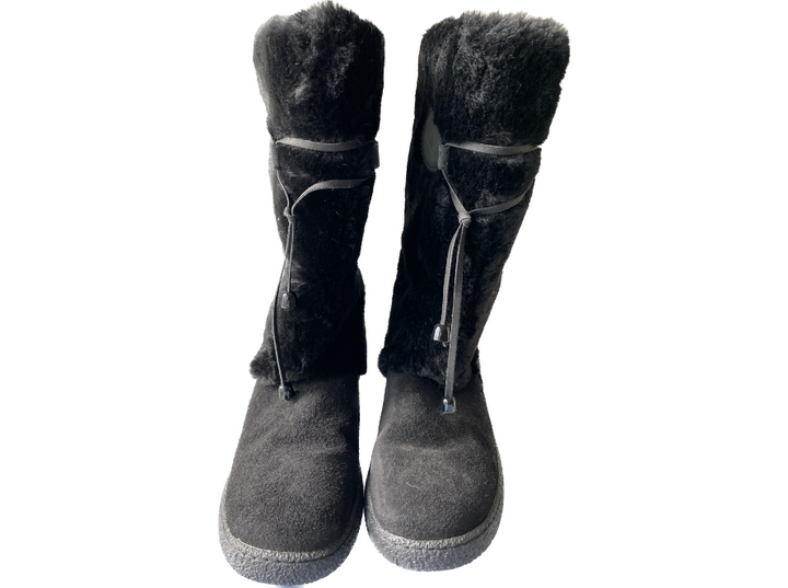 Oscar - Black Fur Boots