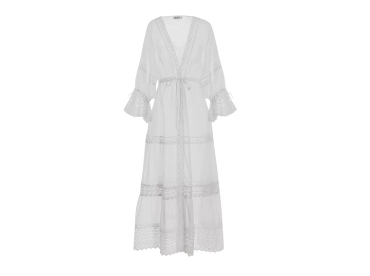 Charo Ruiz Ibiza Claire Lace Trimmed Kaftan Maxi Coverup