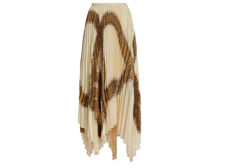 Lafayette 148 NY Rope Pleated Silk Blend Handkerchief Skirt