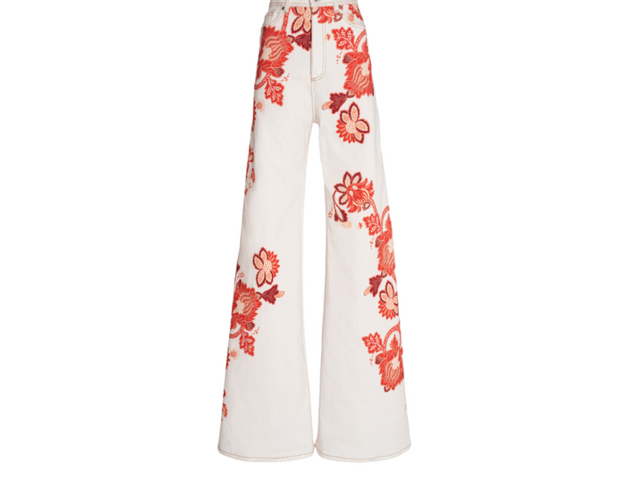 ETRO Seven Embroidered Wide-Leg Jeans