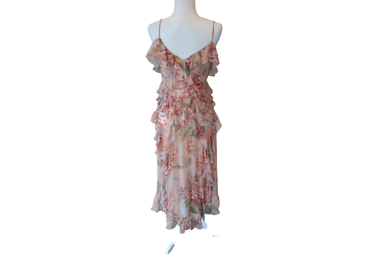 ZIMMERMANN Ruffle Floral Silk Slip Dress
