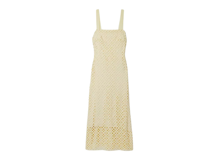 Miguelina "Blake" Mellow Yellow Crochet Cotton Maxi Dress