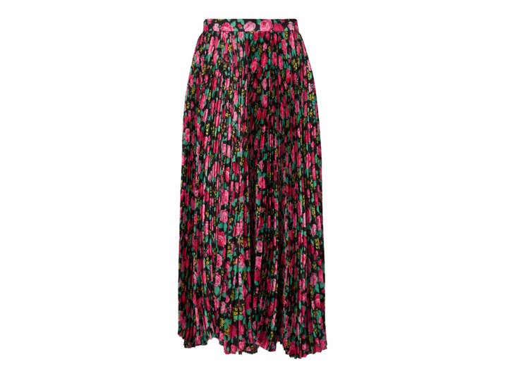 Balenciaga Floral Pleated Midi Skirt