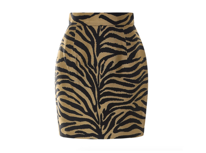 Khaite Eiko Zebra Print Mini Skirt