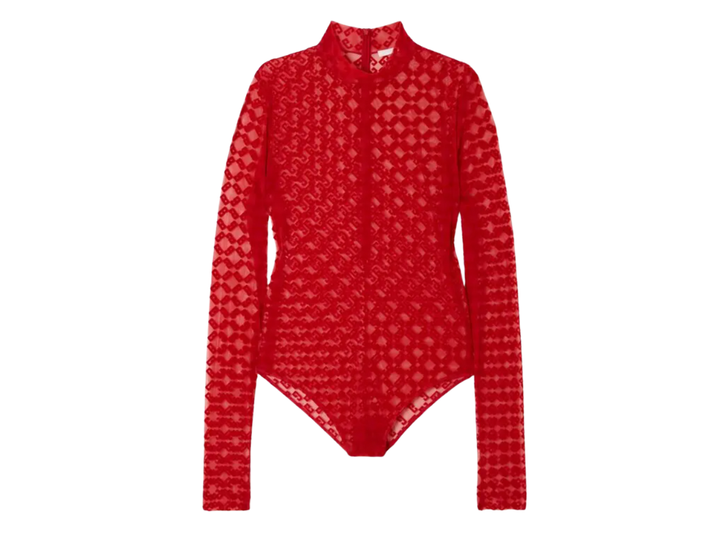 Givenchy Flocked Stretch-mesh Bodysuit