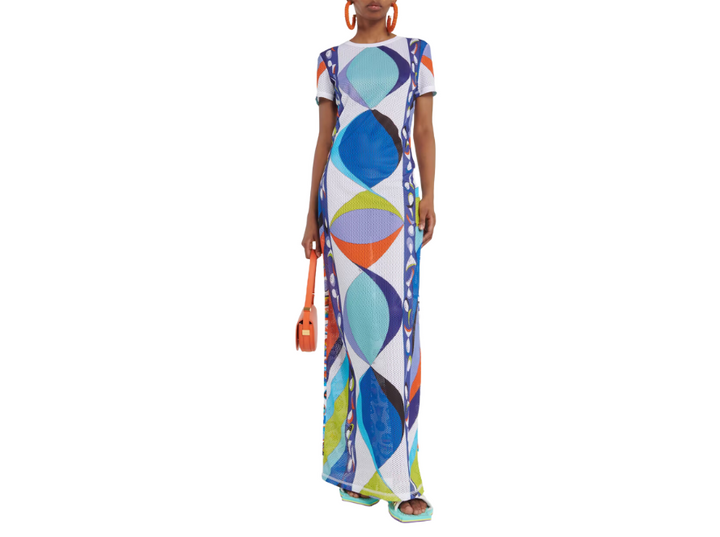 Pucci Multicolored Print Maxi Dress