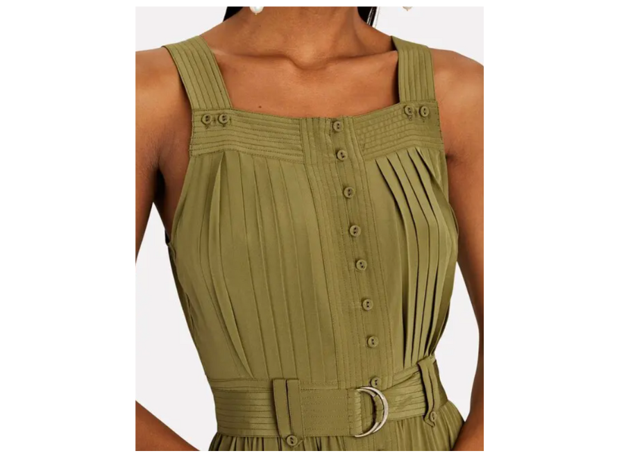 ULLA JOHNSON Dioni Silk Pleated Midi Dress – Six & Sutton