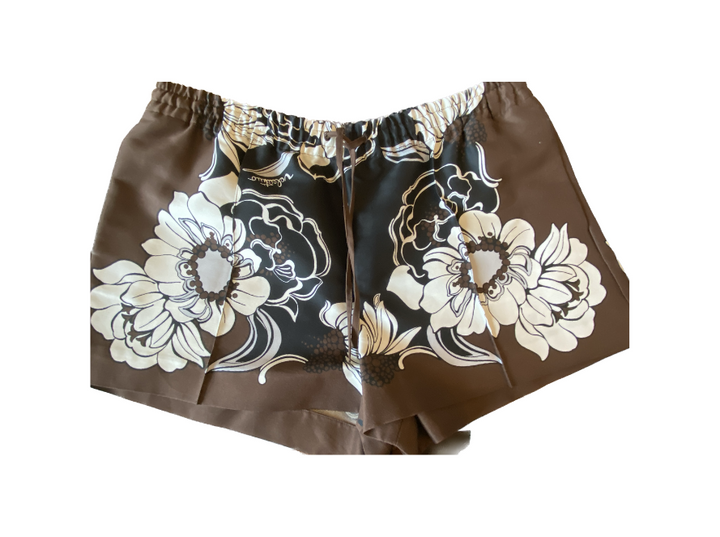 Valentino Floral Print Cotton Silk Shorts