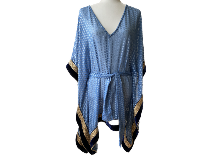 Lolita Jaca St Barth Blue Silk Kimono Dress