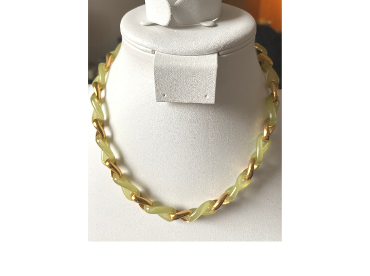 Angelique de Paris - Gold & Resin Chain Link Necklace