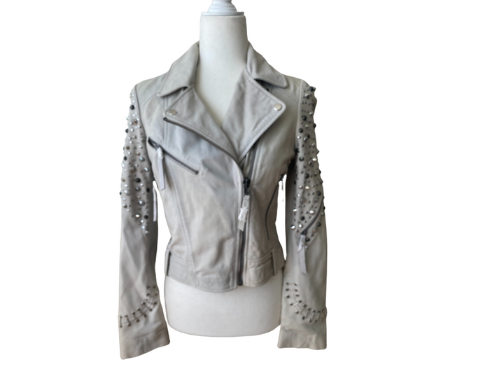 Zara - Embellished Leather Jacket