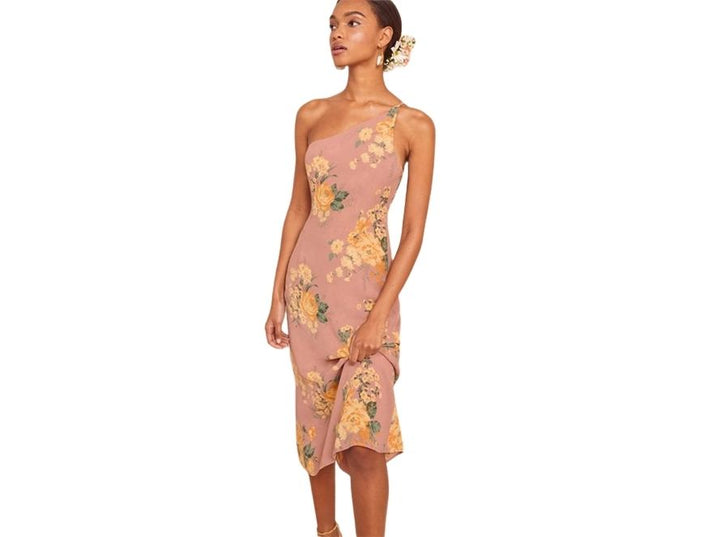 Reformation Pink Floral Eastside Gwenyth Midi Dress – Six & Sutton Reformation Pink Floral Eastside Gwenyth Midi Dress – Six & Sutton