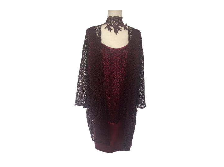 Vintage Custom - Burgundy Lace Evening Suit